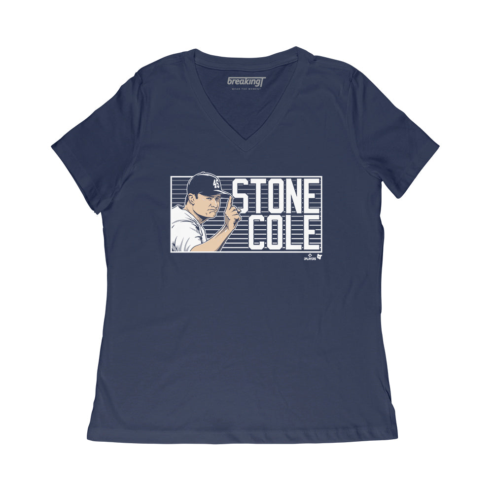 Gerrit Cole: Stone Cole, Women's V-Neck T-Shirt / Large - MLB - Sports Fan Gear | breakingt