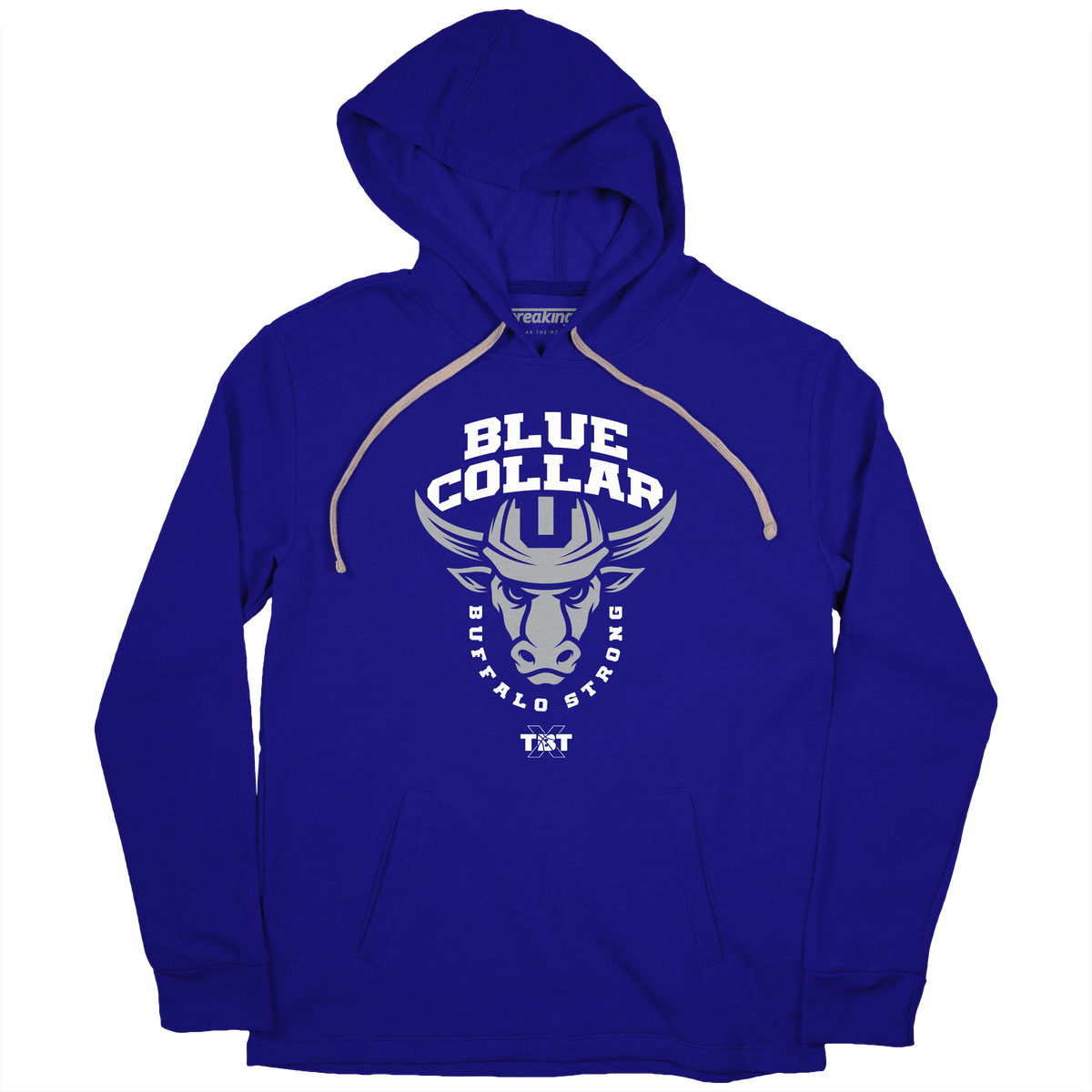 Blue sales collar sweatshirt