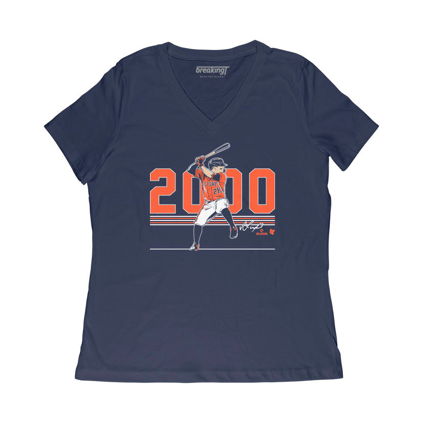 Jose Altuve: 2000 Hits, Adult T-Shirt / Small - MLB - Sports Fan Gear | breakingt