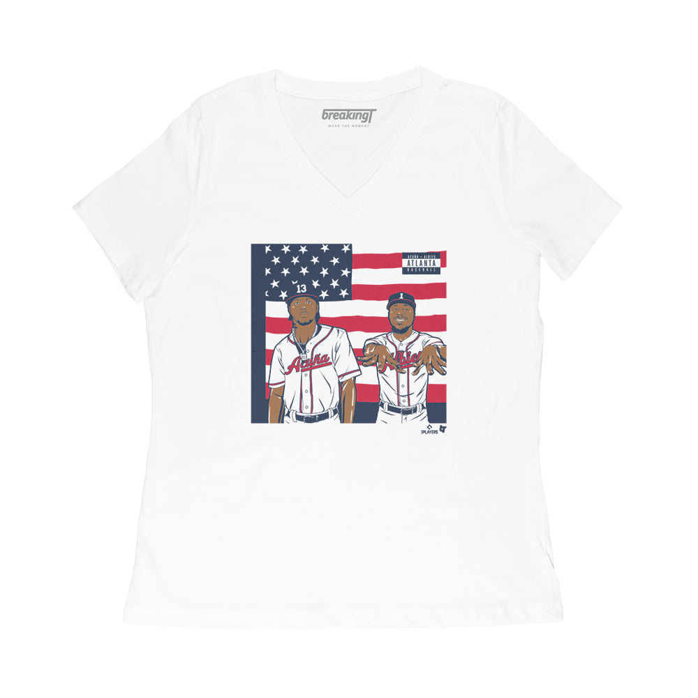 Ronald Acuña Jr. & Ozzie Albies: ATL Icons, Women's V-Neck T-Shirt / Large - MLB - Sports Fan Gear | breakingt