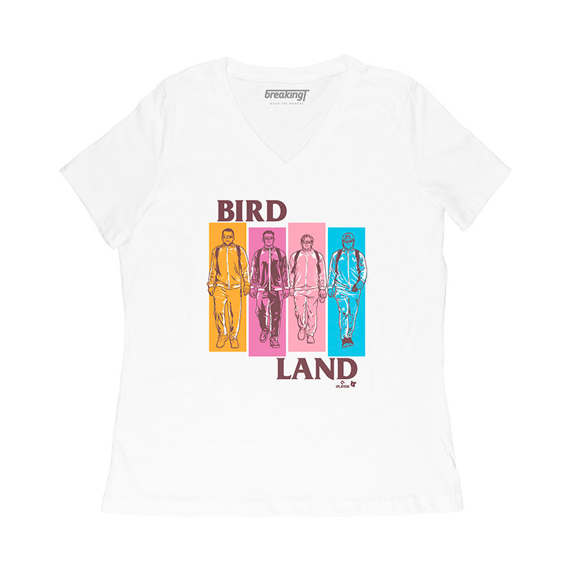 Birdland Bros, Women's V-Neck T-Shirt / Large - MLB - Sports Fan Gear | breakingt
