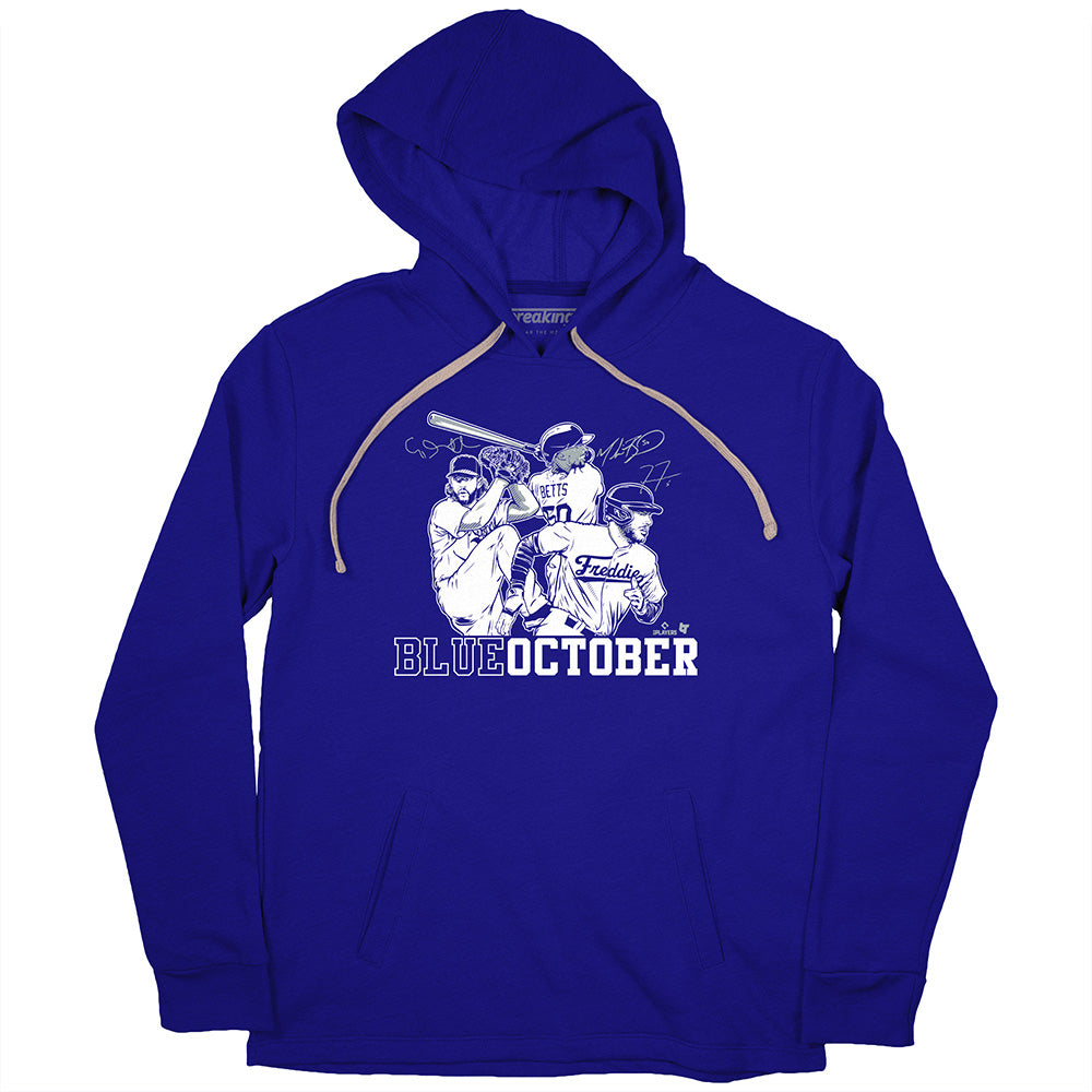 Mookie Betts, Freddie Freeman, & Clayton Kershaw Blue October LA Dodgers  Shirt, hoodie, sweater, long sleeve and tank top