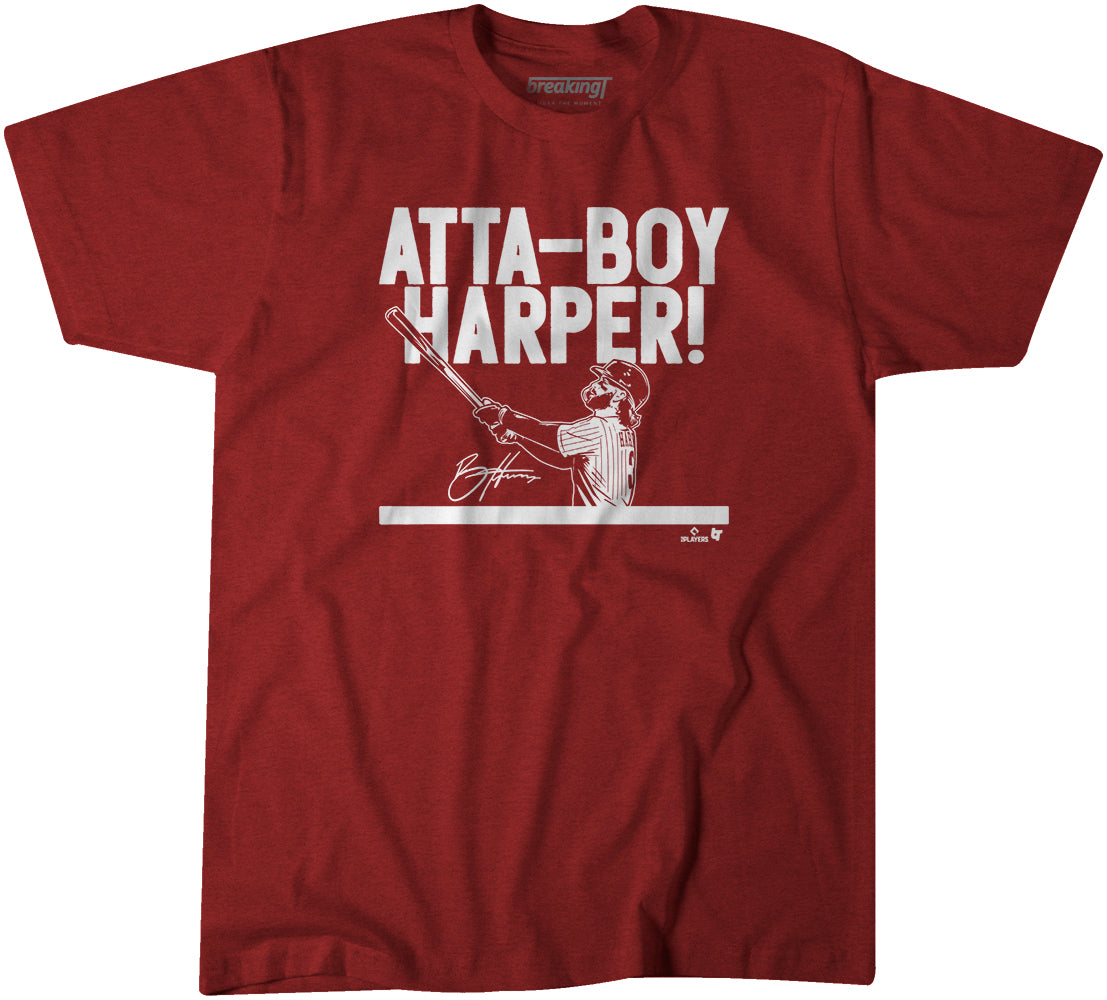 Bryce Harper: atta-boy Harper, Maroon / Adult T-Shirt / Extra Large - MLB - Maroon - Sports Fan Gear | breakingt