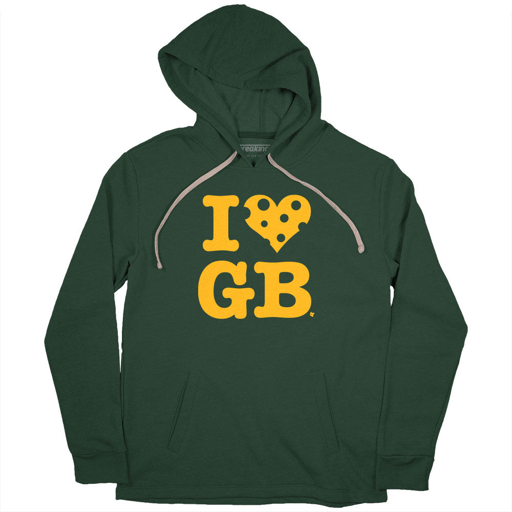 I Heart GB Shirt + Hoodie - Green Bay Football - BreakingT