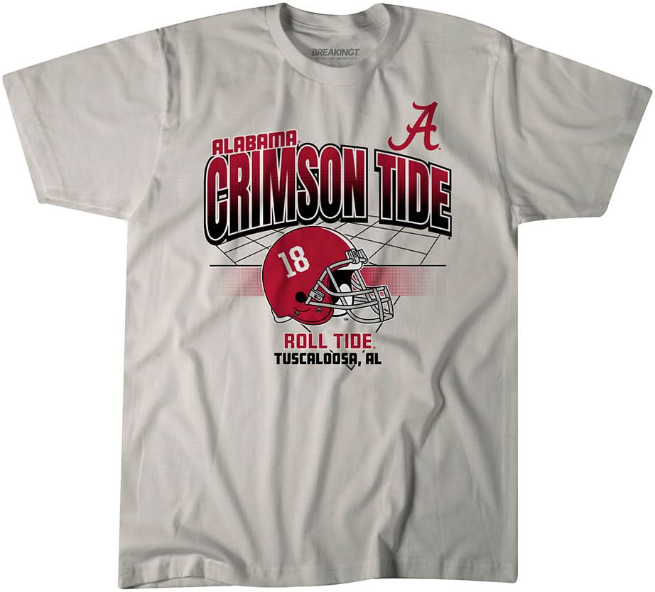Alabama Football: Helmet Grid, Adult T-Shirt / Extra Large - Alabama Crimson Tide-College Football - Sports Fan Gear