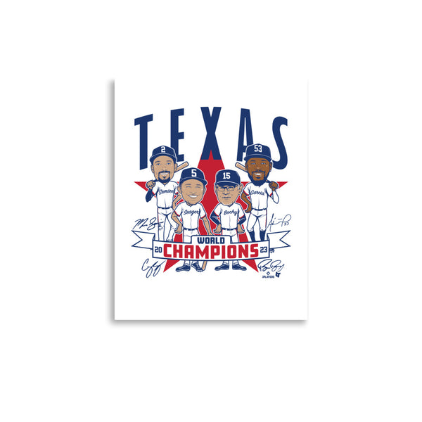 Texas Baseball: World Champions Caricatures Art Print