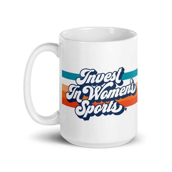 Invest In Women's Sports Script Mug
