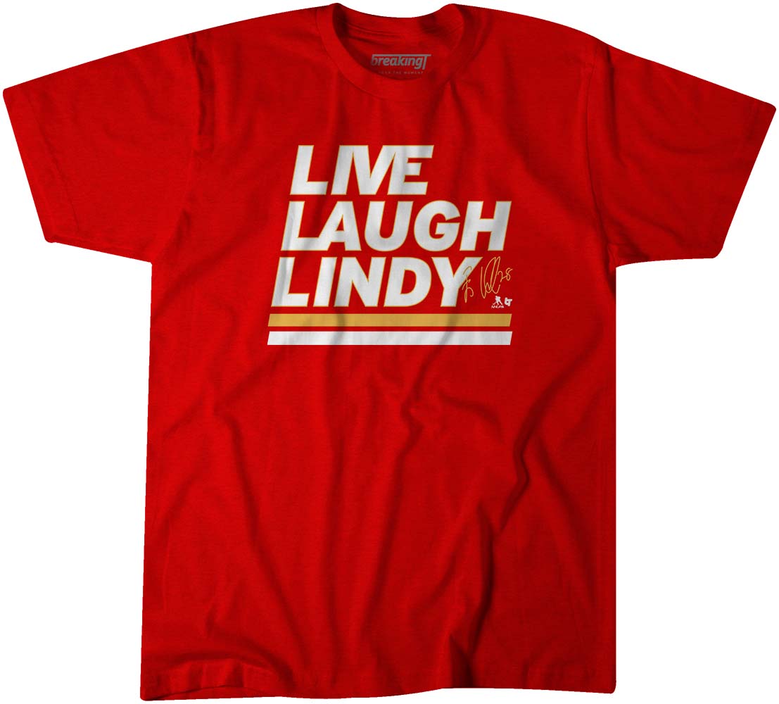 Elias Lindholm: Live Laugh Lindy Shirt + Hoodie - NHLPA - BreakingT