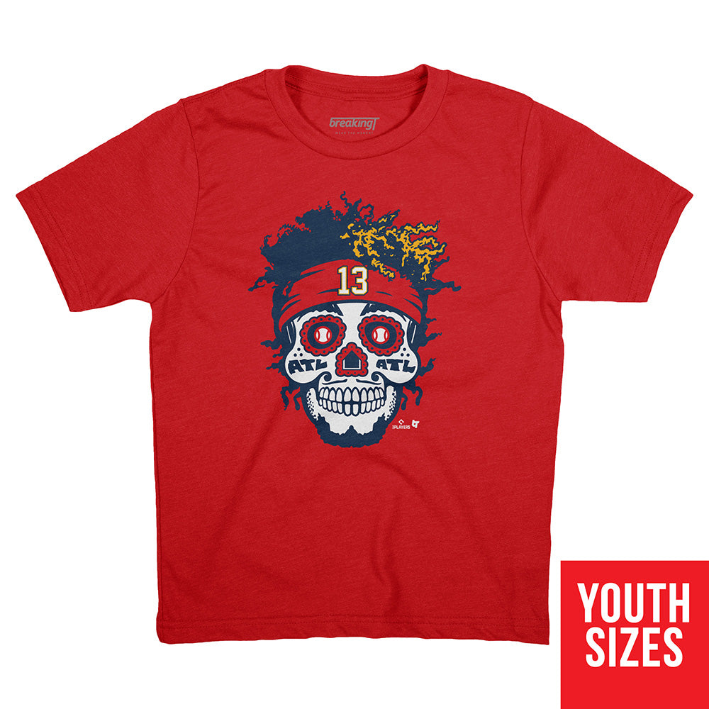 Ronald Acuña Jr: Sugar Skull, Adult T-Shirt / Extra Large - MLB - Sports Fan Gear | breakingt