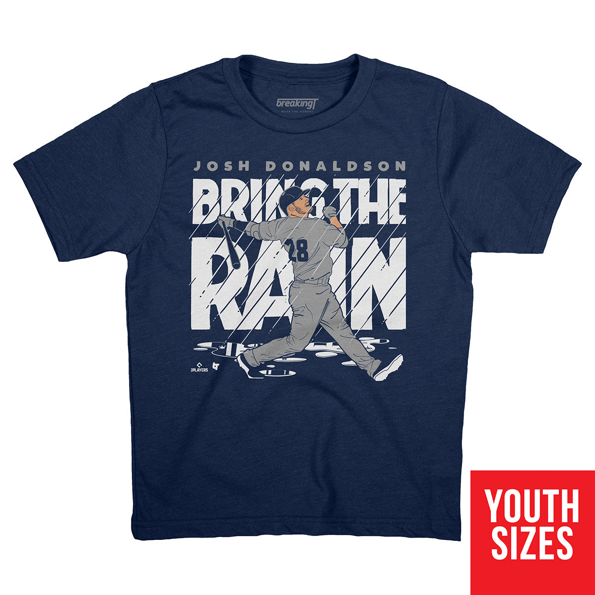 Josh Donaldson: Bring The Rain New York, Youth T-Shirt / Medium - MLB - Sports Fan Gear | breakingt