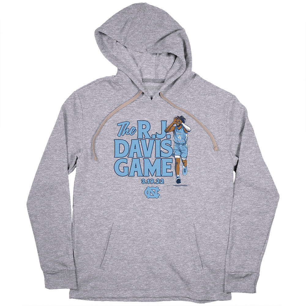 The R.J. Davis Game Shirt Hoodie NIL UNC Licensed BreakingT