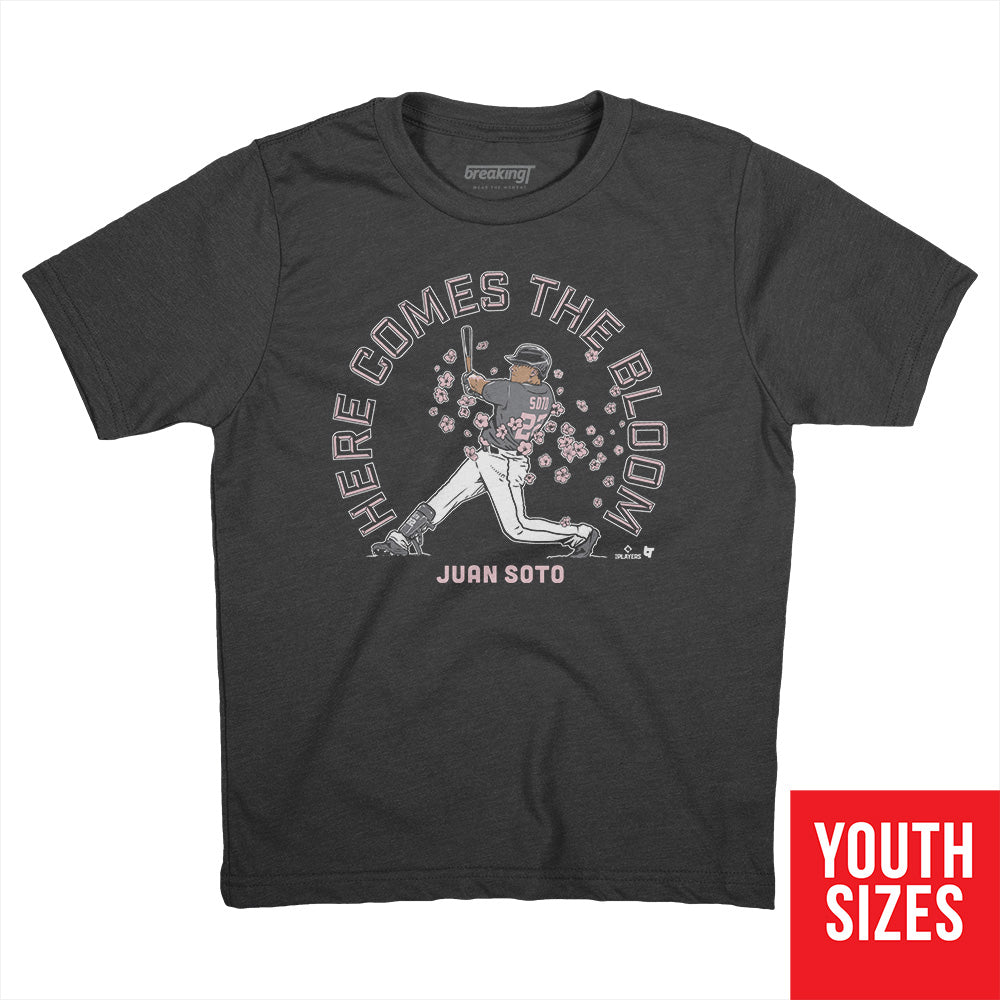 Juan Soto: Here Comes the Bloom Shirt + Hoodie, DC - MLBPA - BreakingT