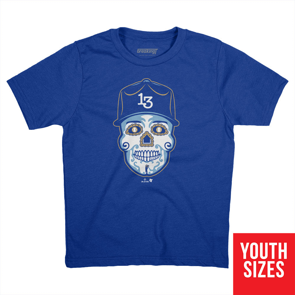 Salvador Pérez: Sugar Skull, Youth T-Shirt / Small - MLB - Sports Fan Gear | breakingt