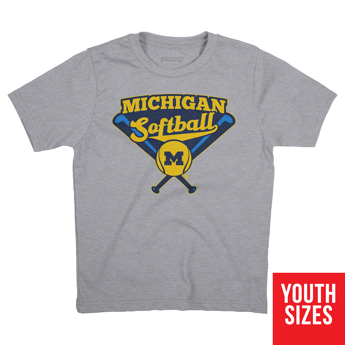 Michigan Softball Shirt Hoodie Officially UM Licensed BreakingT