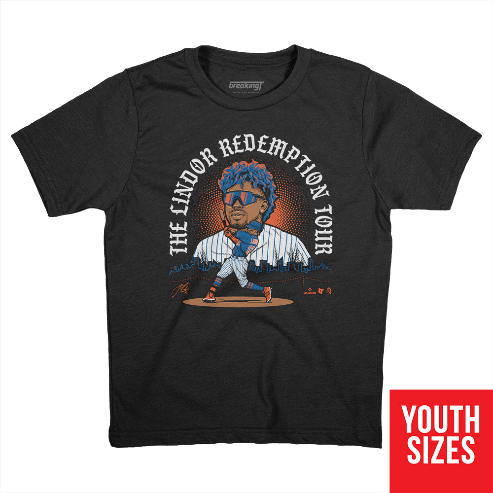 Francisco Lindor: Redemption Tour, Youth T-Shirt / Medium - MLB_AthleteLogos - Sports Fan Gear | breakingt