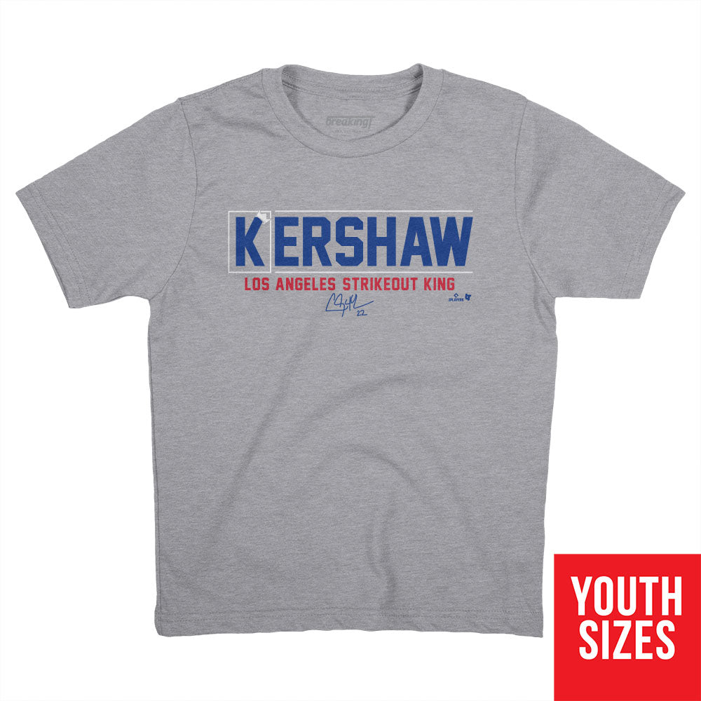  Clayton Kershaw Shirt (Cotton, Small, Heather Gray