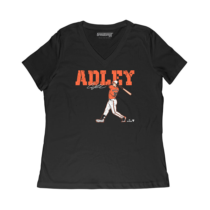 Adley Rutschman: Adley Swing, Women's V-Neck T-Shirt / Extra Large - MLB - Sports Fan Gear | breakingt