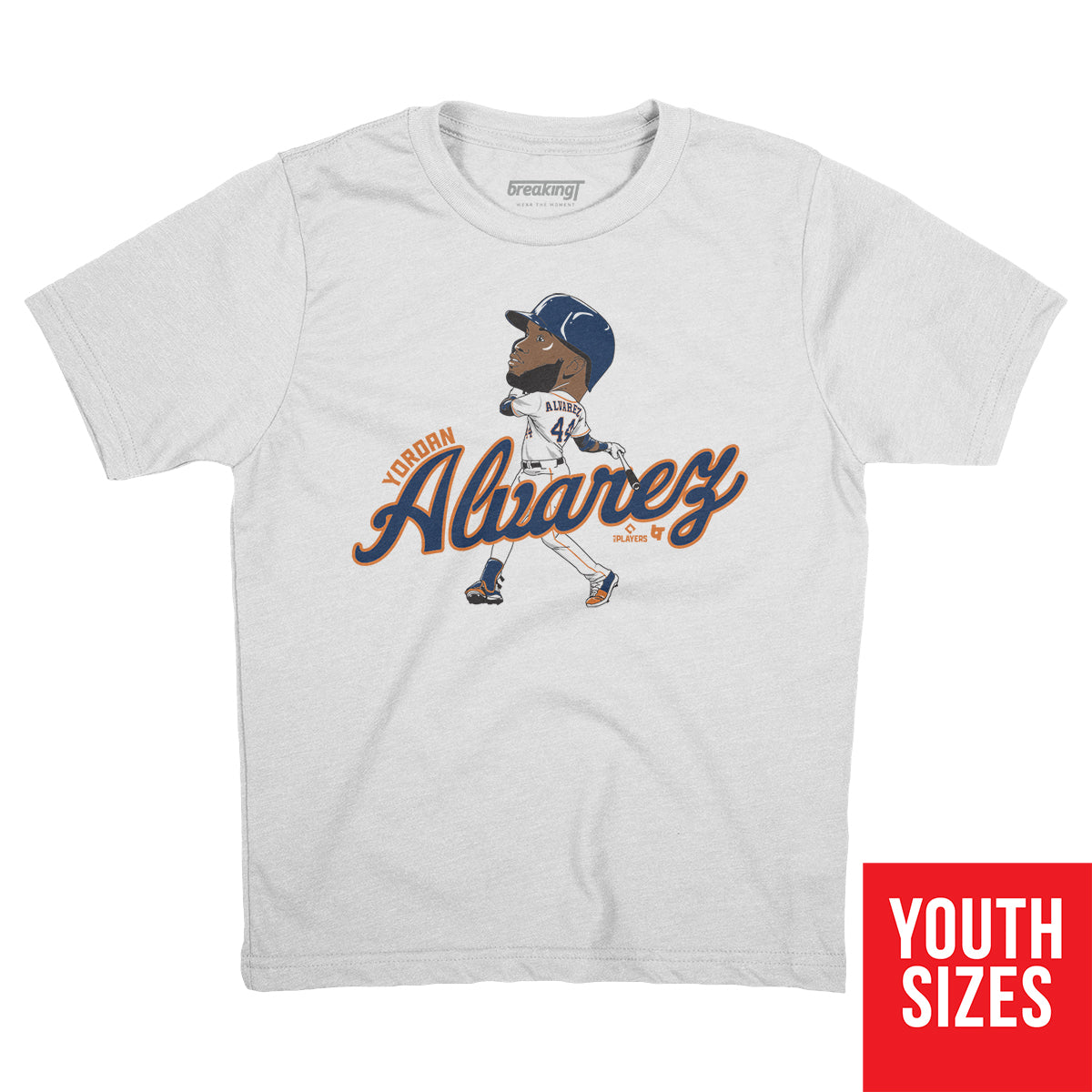 BreakingT Youth Houston Astros Yordan Álvarez Caricature Graphic T-Shirt