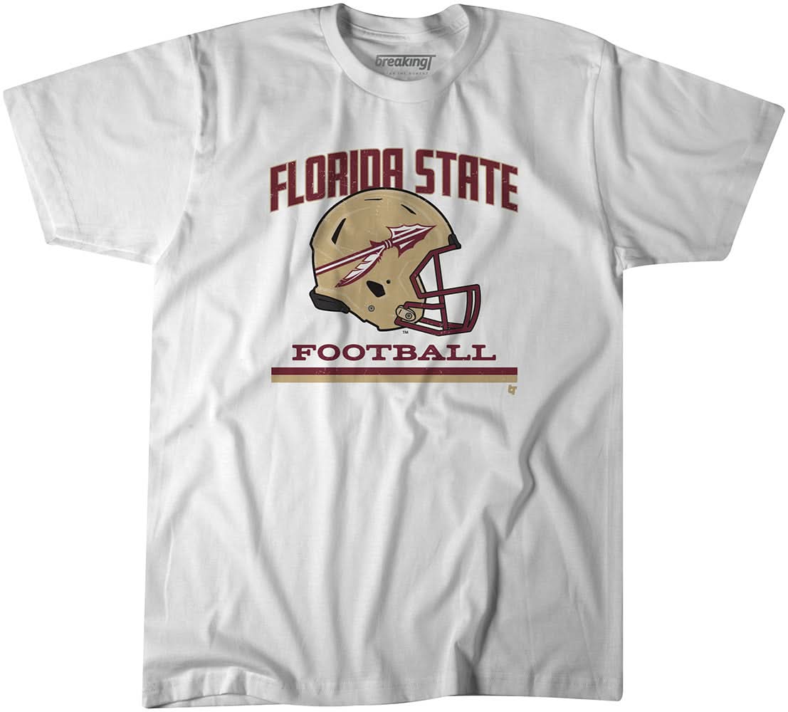 flordia state attire football team helmet Florida State: Vintage Football Helmet, Adult T-Shirt / Extra Large - Florida State Seminoles-College Football - Sports Fan Gear