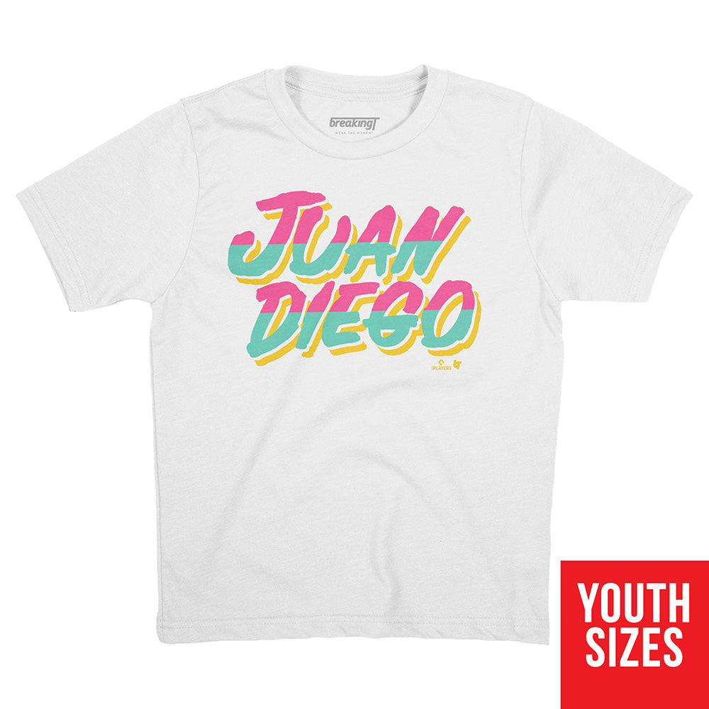 500LVL Juan Soto Kids T-Shirt - San Diego Baseball Juan Soto San Diego Stripes Wht