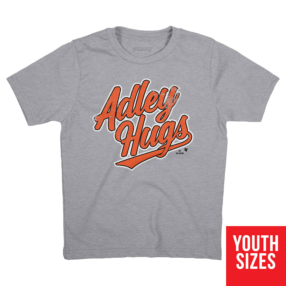 Adley Rutschman: Hugs Script Shirt, Baltimore - MLBPA - BreakingT