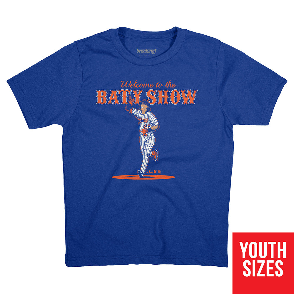 Brett Baty: Welcome to The Baty Show, Youth T-Shirt / Small - MLB_AthleteLogos - Sports Fan Gear | breakingt