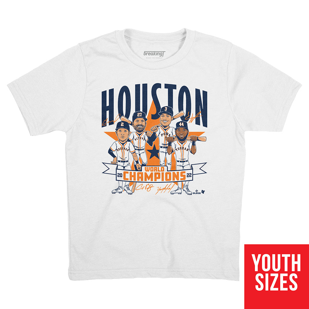 Houston: 2022 World Champions Caricature, Youth T-Shirt / Large - MLB - Sports Fan Gear | breakingt