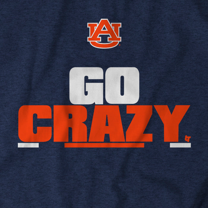 Auburn Football GO CRAZY Shirt Auburn Licensed BreakingT