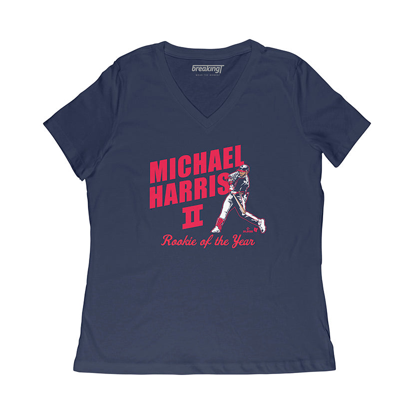 Michael Harris II: Rookie of The Year, Women's V-Neck T-Shirt / Extra Large - MLB - Sports Fan Gear | breakingt