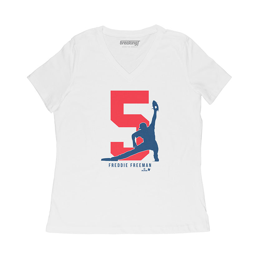 Freddie Freeman: Do The Freddie, Women's V-Neck T-Shirt / Extra Large - MLB - Sports Fan Gear | breakingt