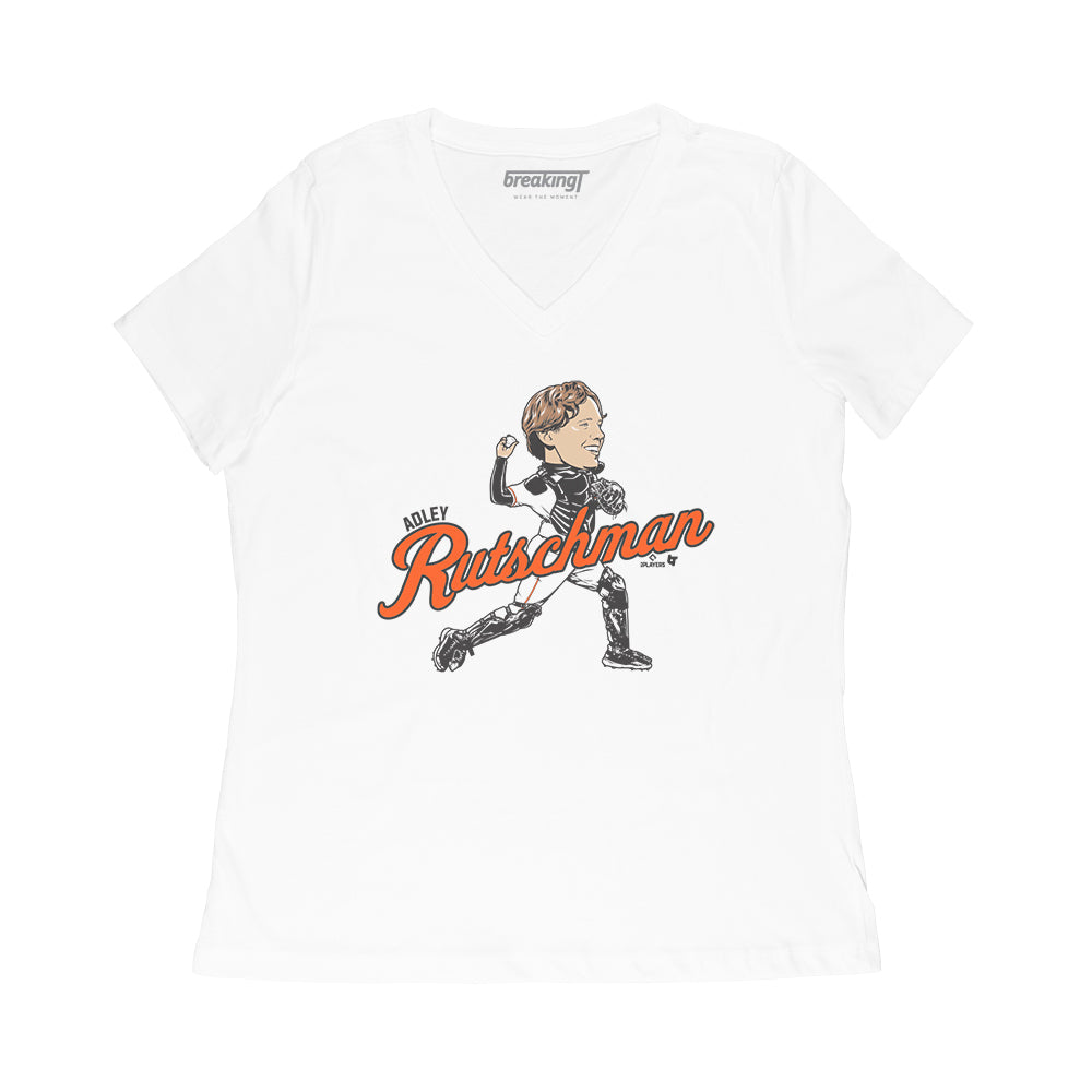 BreakingT Youth Baltimore Orioles Adley Rutschman Caricature White