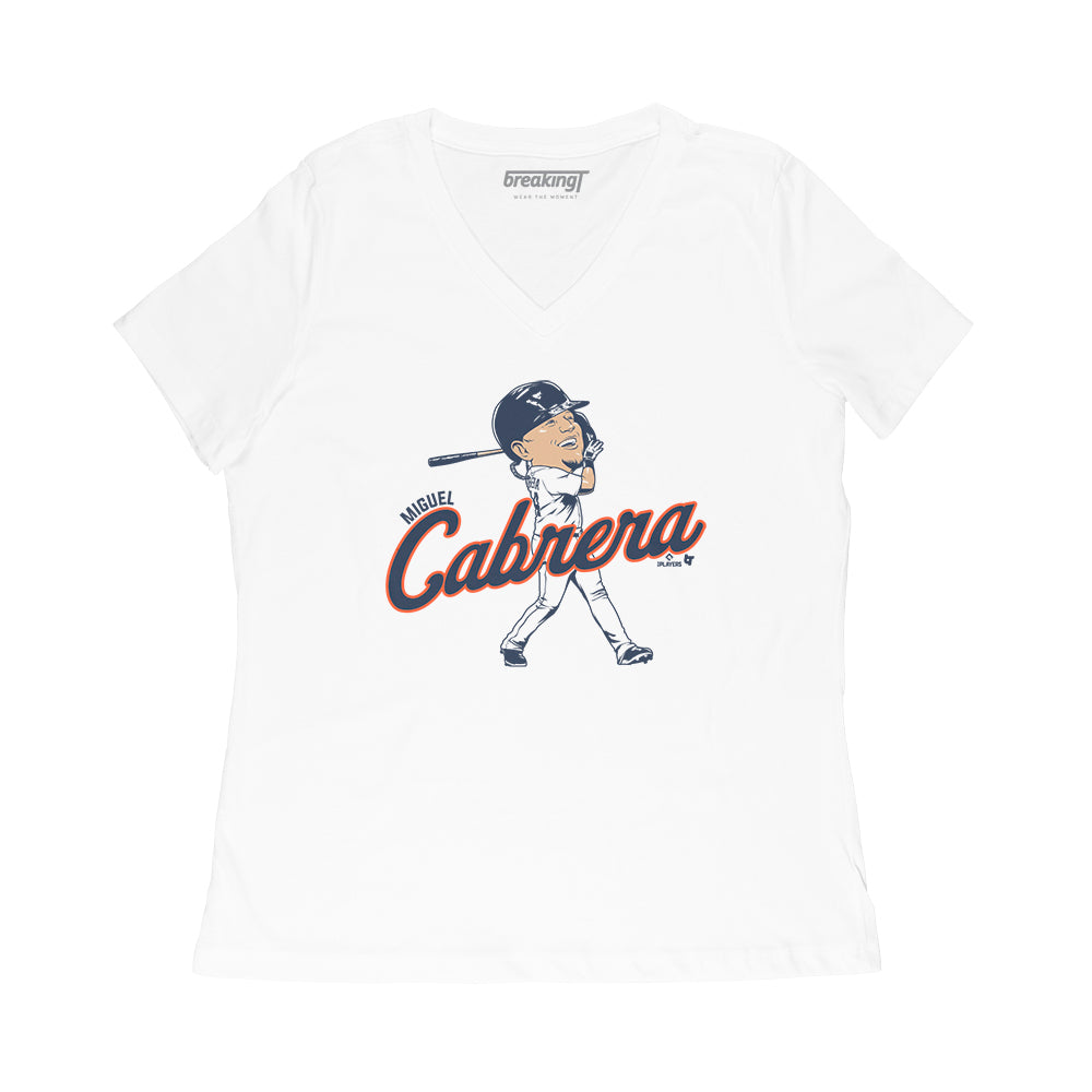 Miguel Cabrera: Caricature, Women's V-Neck T-Shirt / Large - MLB - Sports Fan Gear | breakingt