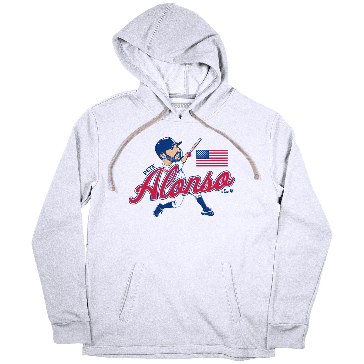 Pete Alonso: United States Caricature, Hoodie / Large - MLB - Sports Fan Gear | breakingt