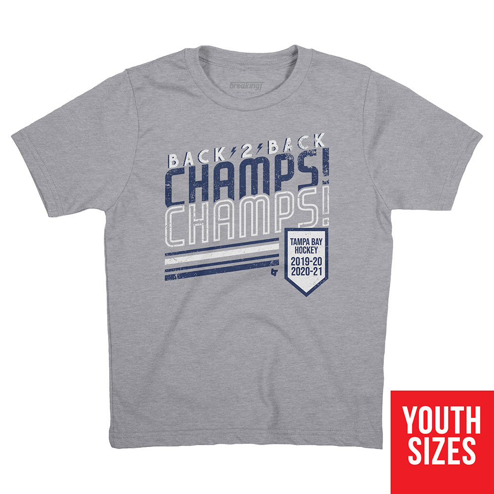 Back 2 Back Champs Hockey Shirt - Tampa Bay - BreakingT