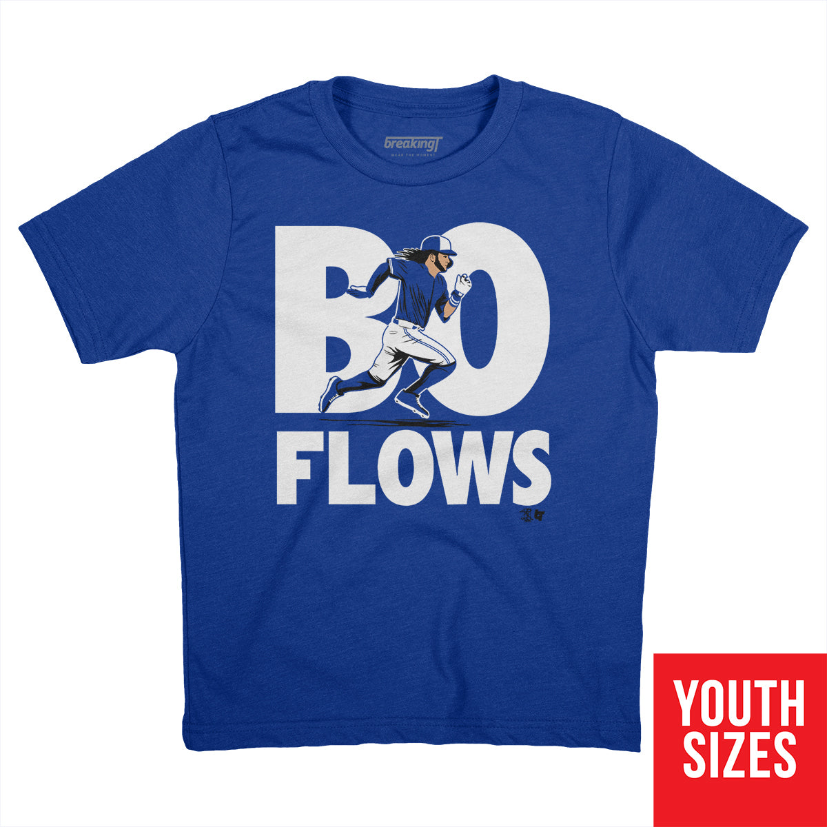 Bo Flows, Youth T-Shirt / Small - MLB - Blue - Sports Fan Gear | breakingt