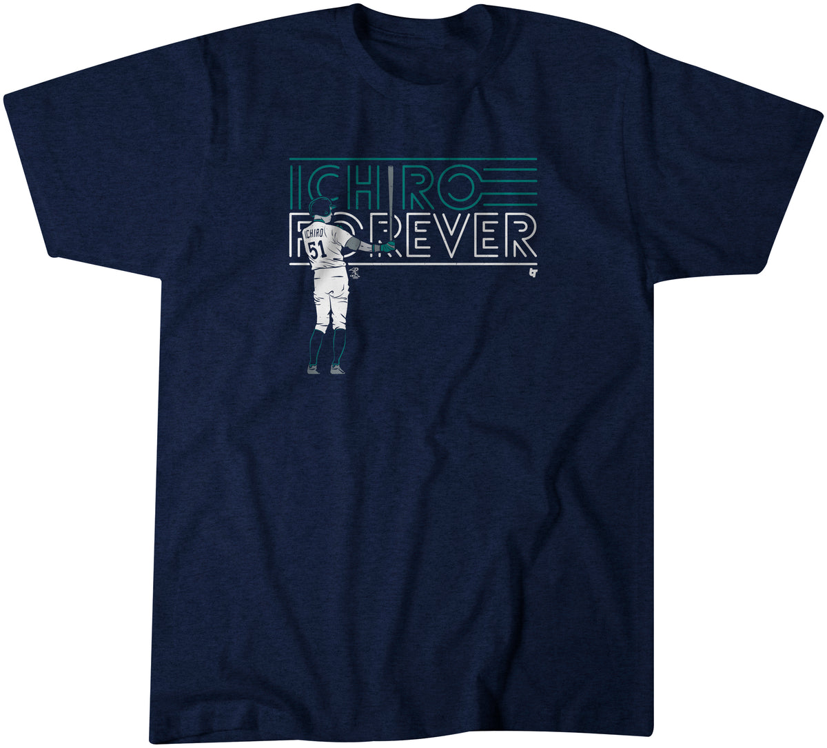 ICHIRO FOREVER AND ALWAYS SEATTLE STICKER AND SHIRT FOR A SPACE