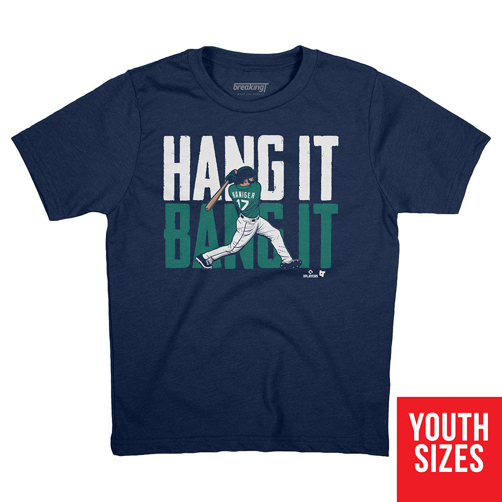 Mitch Haniger: Hang It, Bang It, Youth T-Shirt / Medium - MLB - Sports Fan Gear | breakingt