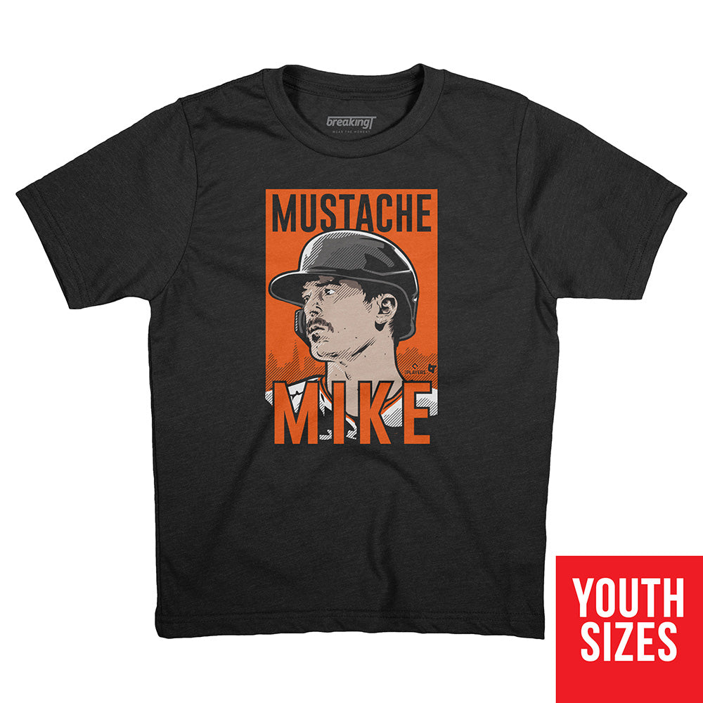 Mustache Mike, Medium / Youth T-Shirt - MLB - Sports Fan Gear | breakingt