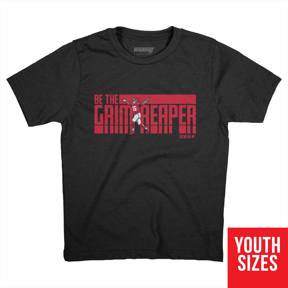 Patrick Mahomes: Be The Grim Reaper, Youth T-Shirt / Small - Pro Football - Sports Fan Gear | BreakingT