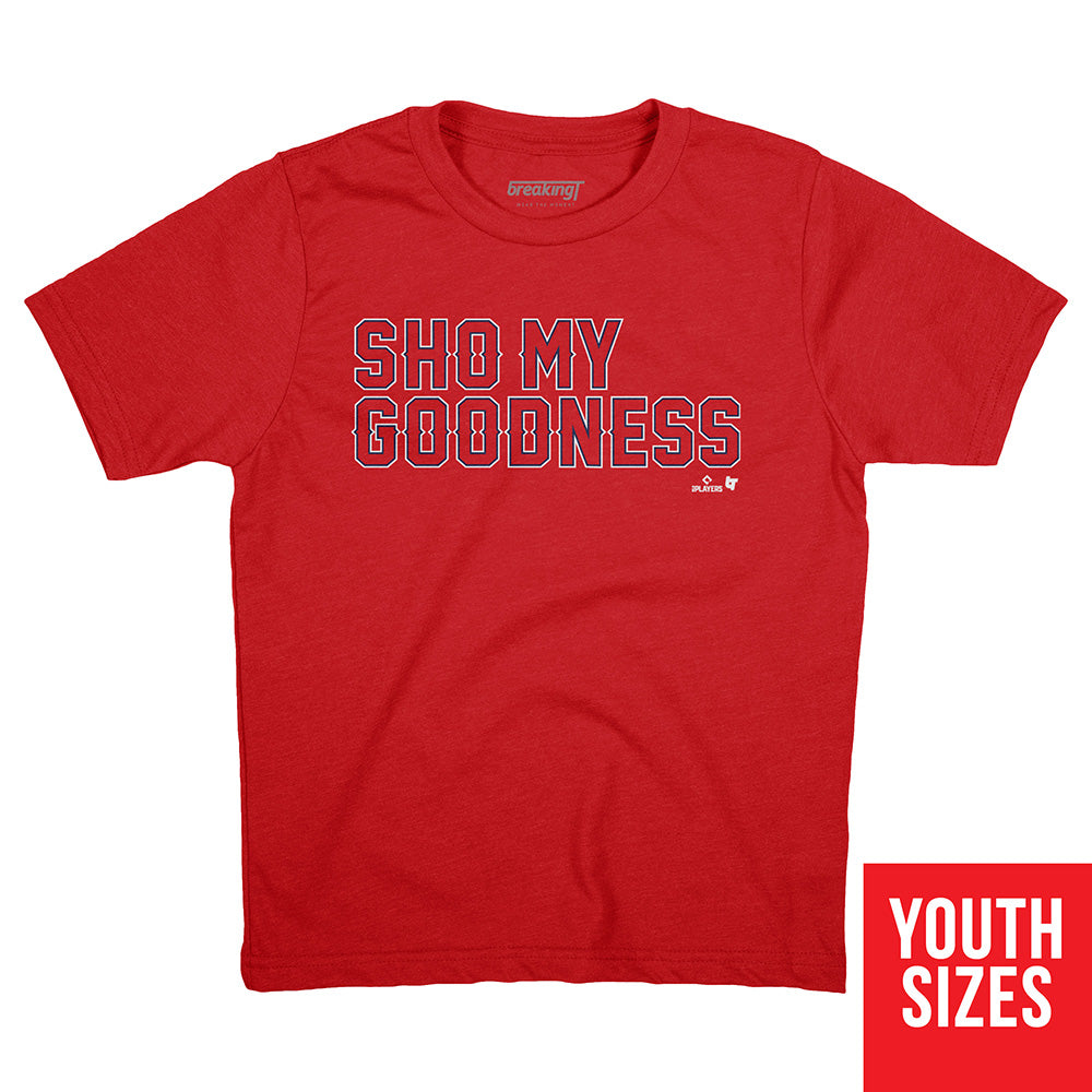 Shohei Ohtani: Vintage Sho My Goodness, Youth T-Shirt / Small - MLB - Sports Fan Gear | breakingt