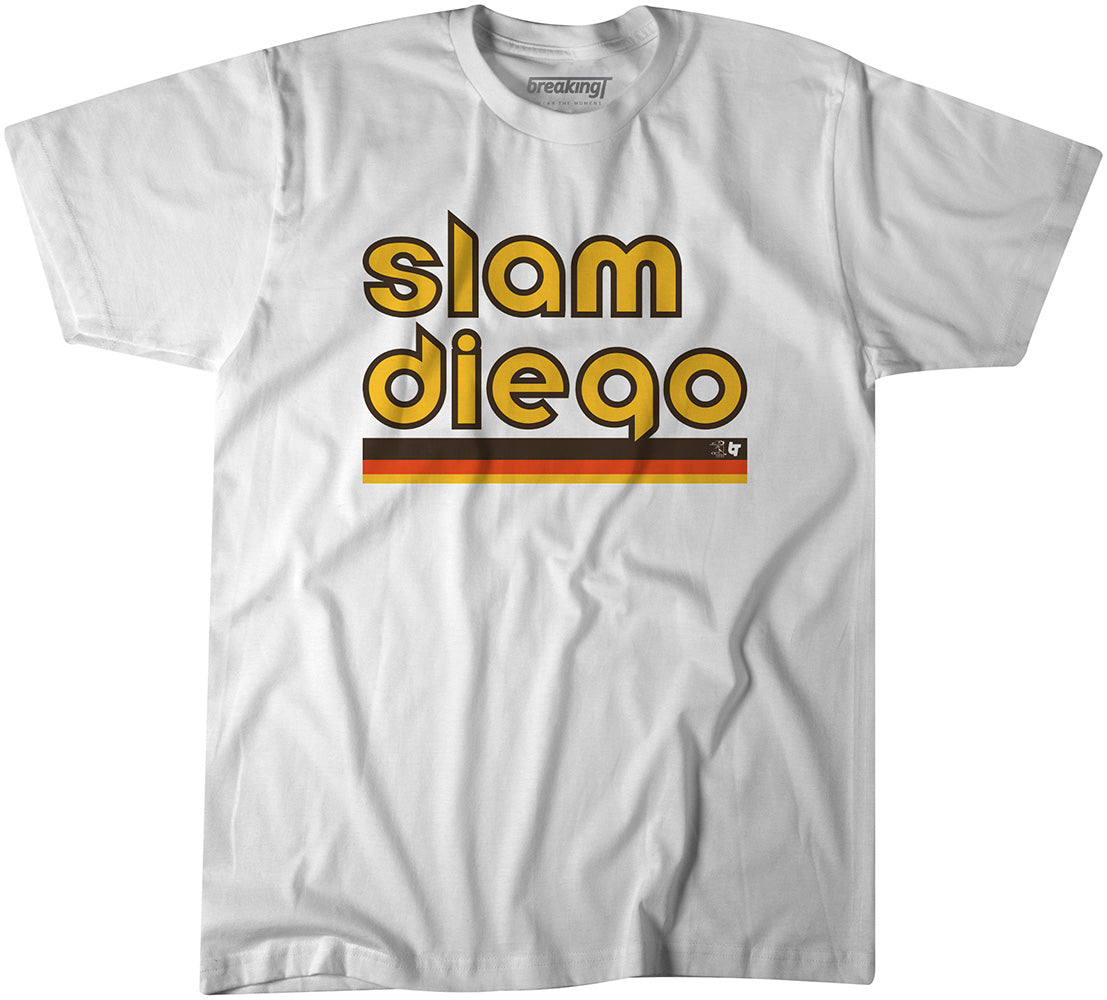 BreakingT Men's San Diego Padres 'Slam Diego' Light Blue Graphic T-Shirt