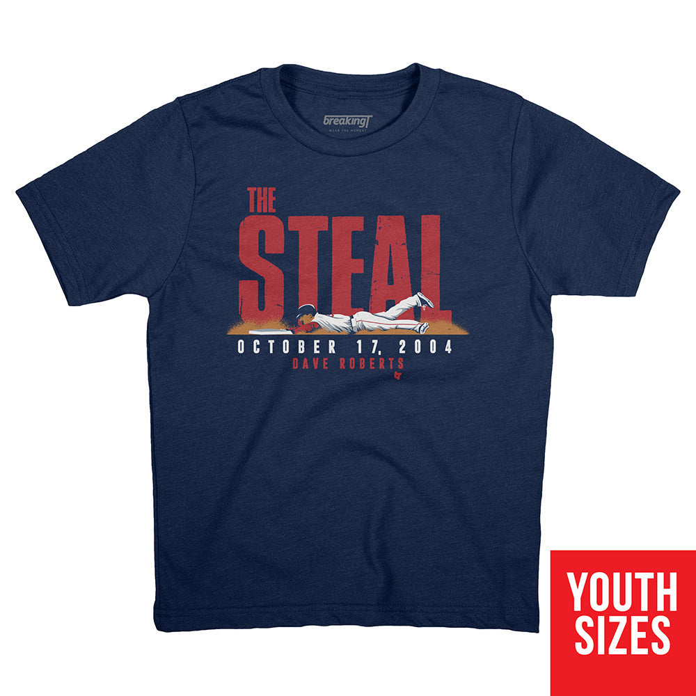 Dave Roberts: The Steal, Youth T-Shirt / Medium - MLB - Blue - Sports Fan Gear | breakingt