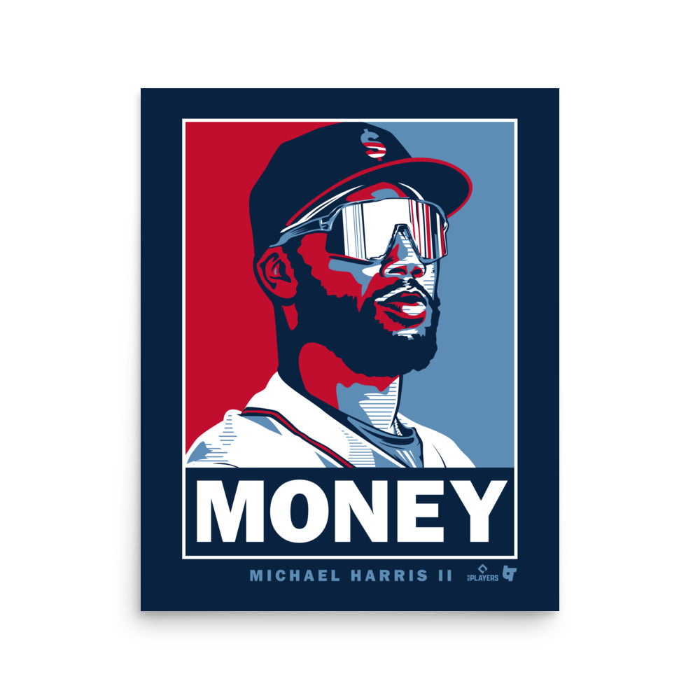 Michael Harris II: Money Mike Art Print, Atlanta - MLBPA - BreakingT