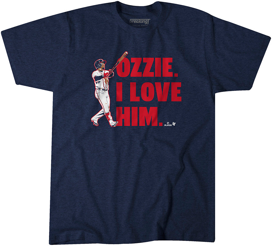 Ozzie Albies: I Love Him, Adult T-Shirt / Extra Large - MLB - Sports Fan Gear | breakingt
