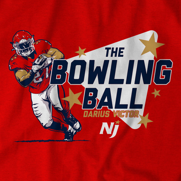 New Jersey Generals: Darius Victor The Bowling Ball, Women's V-Neck T-Shirt / Medium - Pro Football - Sports Fan Gear | BreakingT
