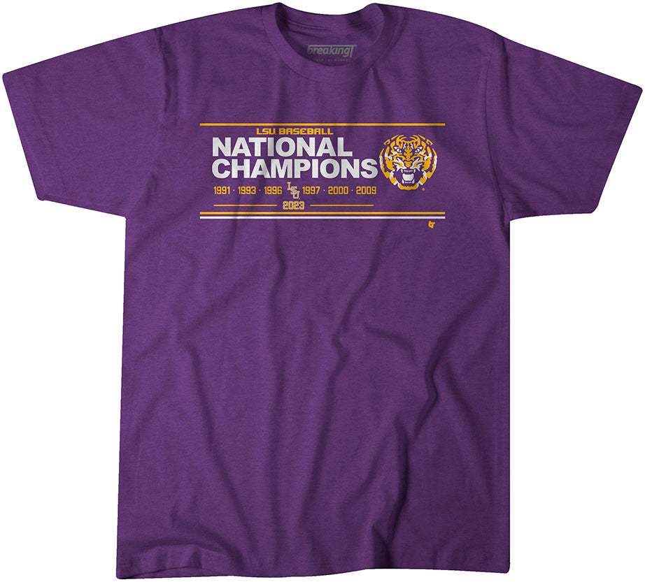 LSU Baseball: National Champions Sign Shirt - NCAA + LSU - BreakingT