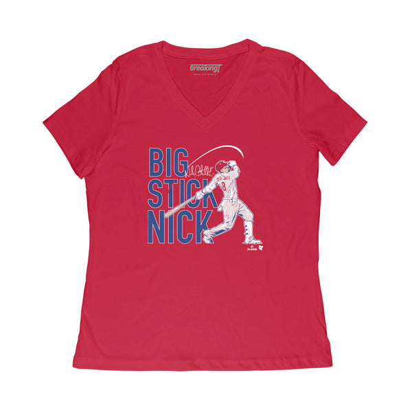 Big Stick Nick Castellanos, Women's V-Neck T-Shirt / Extra Large - MLB - Sports Fan Gear | breakingt