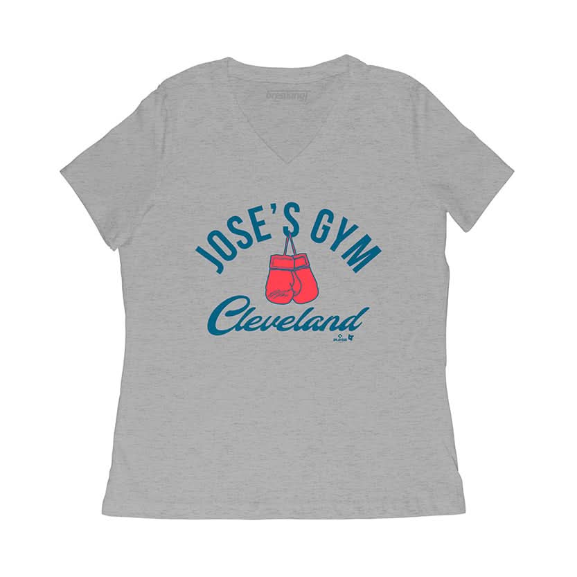 José Ramírez: Jose's Gym Gloves Shirt, Cleveland - MLBPA - BreakingT