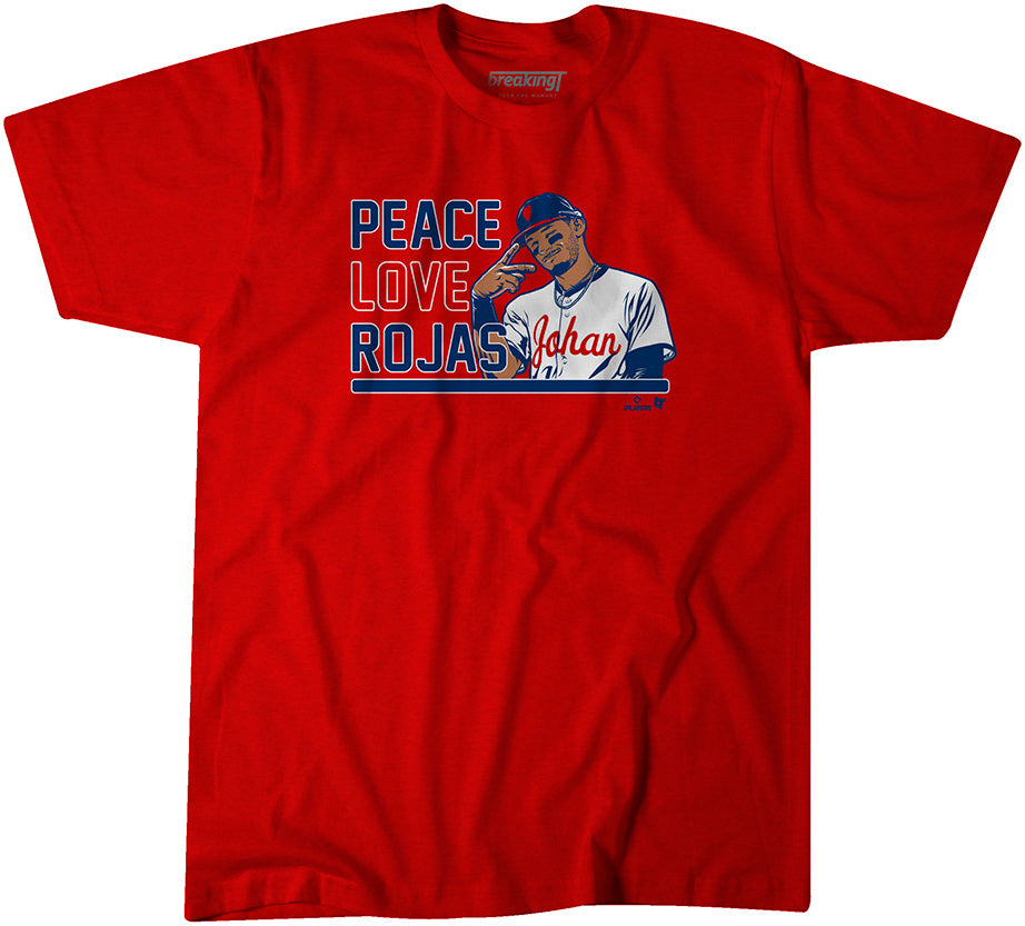 Johan Rojas: Peace Love Rojas, Adult T-Shirt / 2XL - MLB - Sports Fan Gear | breakingt