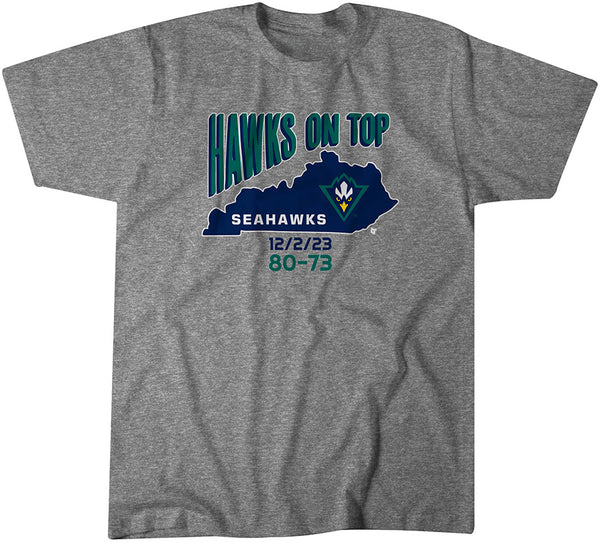 UNCW Basketball: Hawks On Top Adult T-Shirt